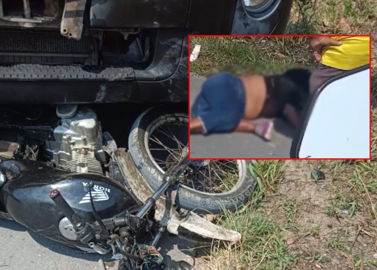 Casal e criança em moto são atropelados por caminhão na zona Leste de Manaus