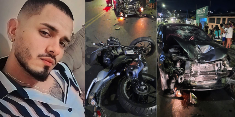Jovem morre após motocicleta bater de frente com carro na Cidade Nova