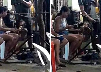 Mãe é flagrada dando cerveja a criança durante o bingo