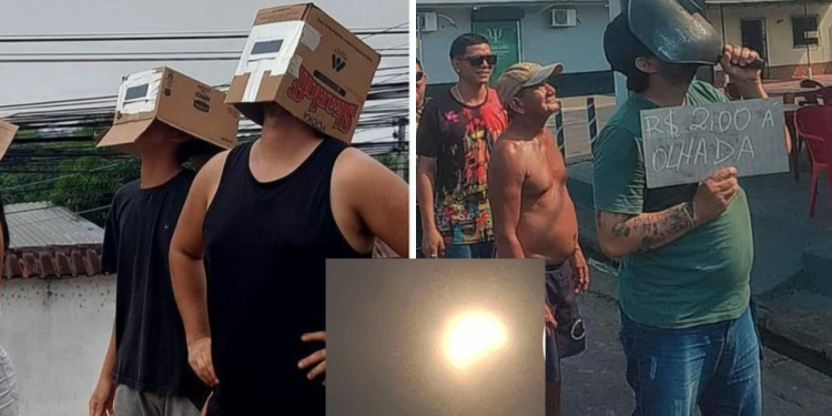 Manauaras fizeram vários memes que estão viralizando na internet, tentando assistir ao eclipse solar anular, que aconteceu. Manauaras fazem