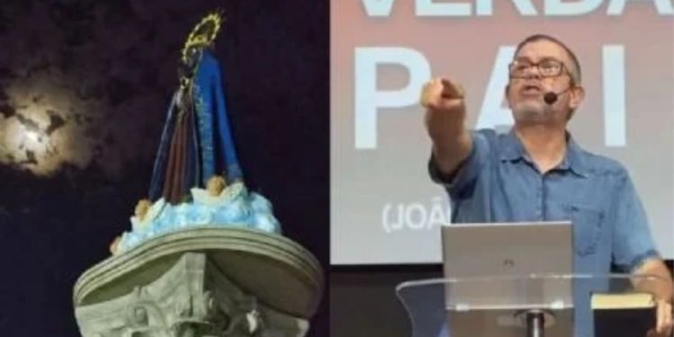 Pastor chama imagem de Nossa Senhora de "Satanás fantasiado de azul"