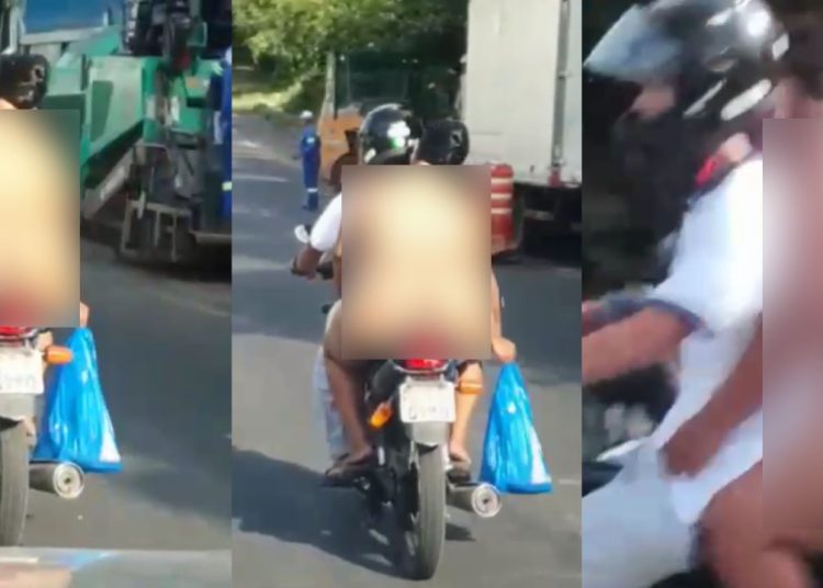 Onda de calor faz mulher andar de moto 'do jeito que veio ao mundo' na avenida Grande Circular, em Manaus