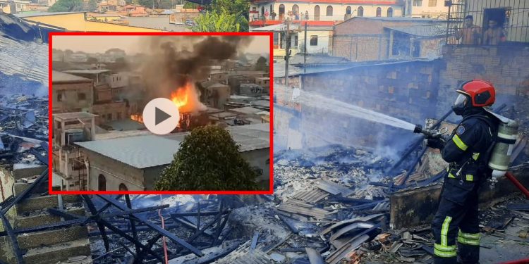 Veja momento em que vila é destruída em incêndio no Petrópolis