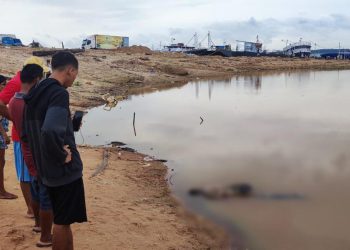 Trabalhadores encontram cadáver boiando na Manaus Moderna; veja vídeo