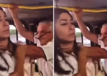 Idoso fica revoltado e senta o cacete em mulher que não cedeu acento preferencial; veja