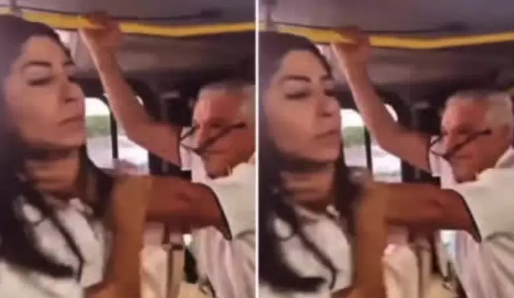 Idoso fica revoltado e senta o cacete em mulher que não cedeu acento preferencial; veja