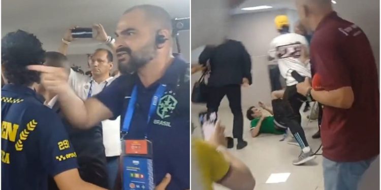 Brasil e Colômbia tem confusão generalizada na sala de imprensa e polícia teve de intervir; assista ao vídeo