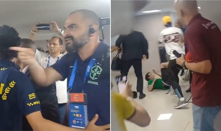 Brasil e Colômbia tem confusão generalizada na sala de imprensa e polícia teve de intervir; assista ao vídeo