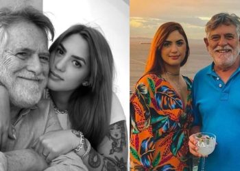 José de Abreu se declara para a namorada 52 anos mais nova que ele