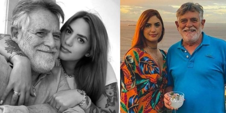 José de Abreu se declara para a namorada 52 anos mais nova que ele