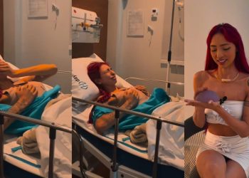 Ruivinha de Marte chora ao ver resultado de implante de silicone: "venci meu medo"