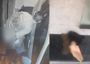 VÍDEO: Cagão é flagrado ‘soltando o barro’ na porta de morador do Santo Antônio