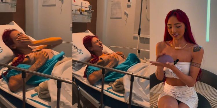 Ruivinha de Marte chora ao ver resultado de implante de silicone: "venci meu medo"