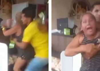 Uma mulher saiu quebrando tudo em uma padaria no município de Portel, no estado do Pará, após a atendente do local chamar, Mulher quebra
