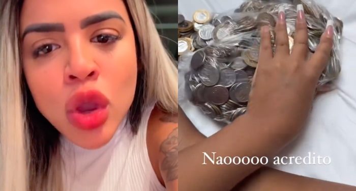 Garota de programa fica revoltada após receber pagamento de cliente em moedas; VÍDEO