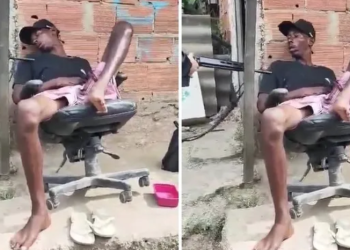 Lucas da Silva Pequeno, 30, suspeito de integrar o tráfico de drogas que atua no bairro Jardim Gramacho, em Duque. Policial acorda