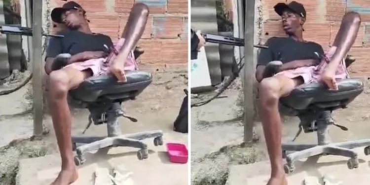 Lucas da Silva Pequeno, 30, suspeito de integrar o tráfico de drogas que atua no bairro Jardim Gramacho, em Duque. Policial acorda