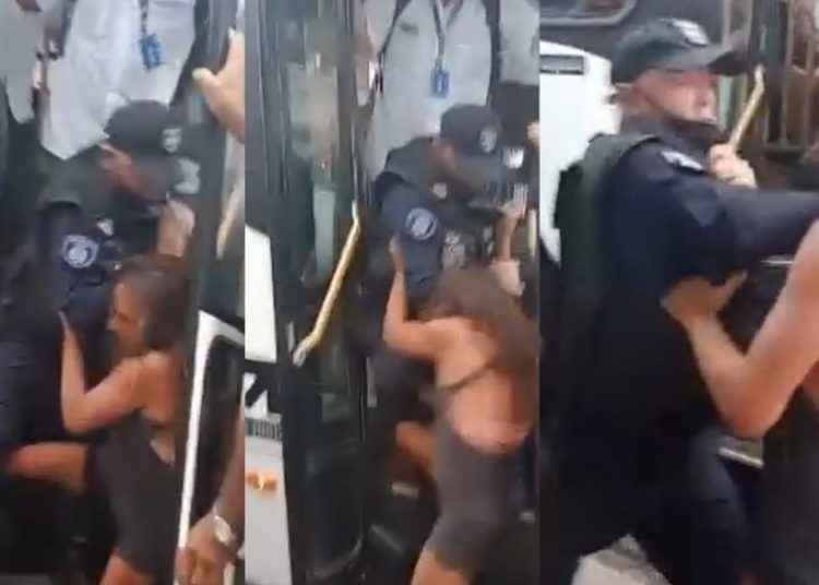 Vídeo mostra guarda civil trocando socos e tapas com travesti
