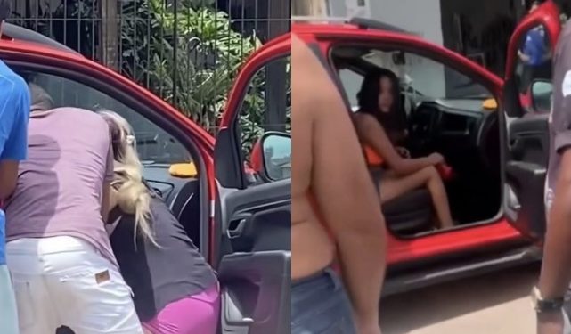 Um vídeo que circula nas redes sociais nesta quinta-feira (25) mostra o momento em que uma mulher fica furiosa após flagrar. Vídeo: