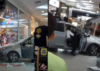 Funcionária de Stand acelera o carro e destrói loja em Shopping de Manaus