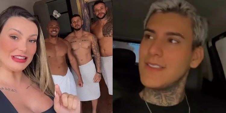 Filho de Andressa Urach desabafa após filmar a mãe com três homens: "foi demorado"