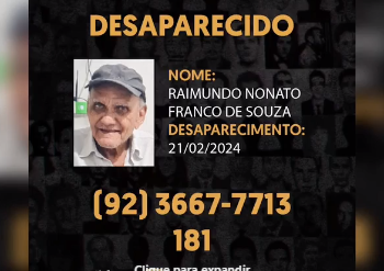 Idoso desaparece misteriosamente após sair de casa para ir ao banco em Manaus