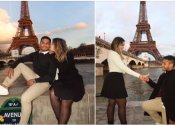 HORA DO SIM OU NÃO? Jornalista Lauren da Tv Maskate recebe pedido de casamento em Paris