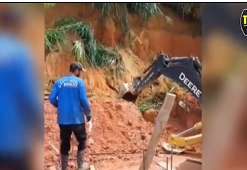 Dois trabalhadores ficam feridos após soterramento em obra no bairro Flores