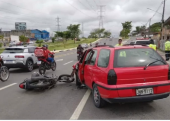 AVENIDA DA MORTE: Motociclista fica gravemente ferido após acidente na Av. das Torres