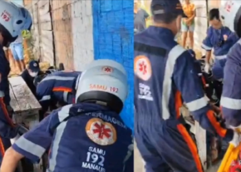DESOVADO: Homem é agredido e deixado seminu na frente de borracharia em Manaus