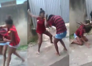 Novinha flamenguista leva tapas e socos na cara após talaricar a melhor amiga