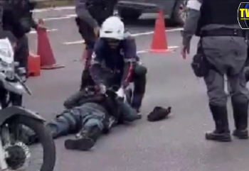 NINGUÉM ESCAPA – PM é atropelado na avenida Djalma Batista