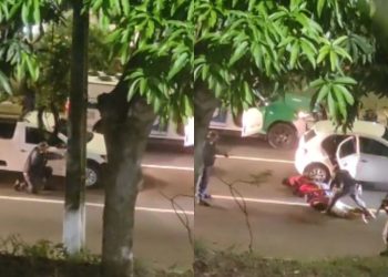 Abordagem de PMs para prender quadrilha é registrada na frente do HPS João Lúcio; ASSISTA