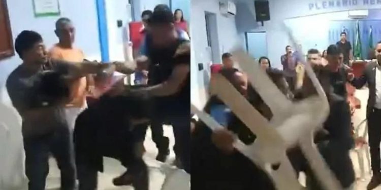 Vereadores do interior do Amazonas trocam socos e 'cadeiradas' durante sessão na câmara e vídeo viraliza