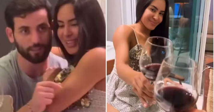 Os ex-BBBs Isabelle e Matteus, que engataram um affair dentro do reality, apareceram em clima de romance. Isabelle aparece