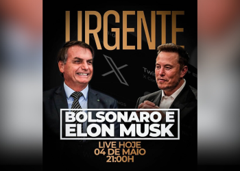 O ex-presidente Jair Bolsonaro participará de uma transmissão ao vivo com o dono da rede social X, Elon. Direto de