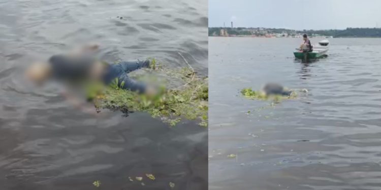 Vídeo gravado por pescadores mostra corpo boiando no rio em Manaus