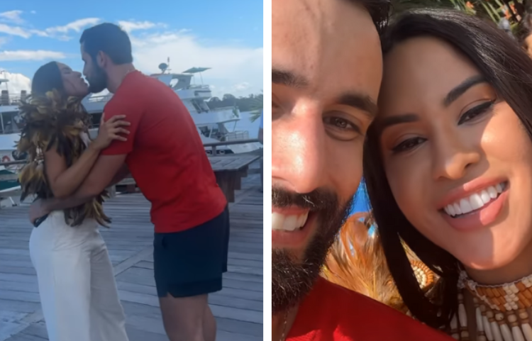 Os ex-BBBs Isabelle Nogueira e Matteus Amaral se reencontraram em Parintins, Amazonas, antes do popular. Isabelle e