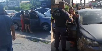 Motorista 'chapado' paga de valente após bater em moto Uber na avenida Cosme Ferreira