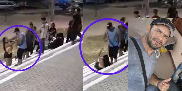 Francisco Dantas de Souza, 43, está sendo procurado pela polícia após dá vários socos na cara de sua. Vídeo: