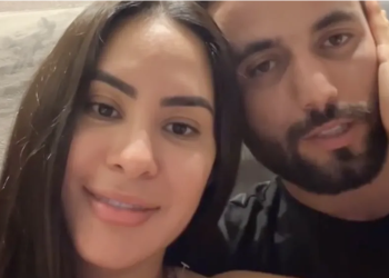 Isabelle Nogueira ignorou as polêmicas envolvendo o nome do namorado, Matteus Amaral, nesta sexta-feira Isabelle