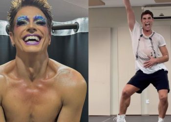 O ator Reynaldo Gianecchini, de 51 anos, surpreendeu os internautas ao aparecer dançando com salto alto. Vídeo: