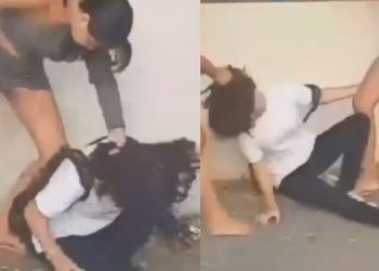 Vídeo mostra aluna sendo agredida na frente da escola na Cidade Nova
