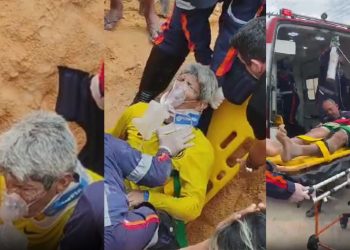 Trabalhador quase morre soterrado após barranco desabar na Cidade Nova; VEJA O RESGATE