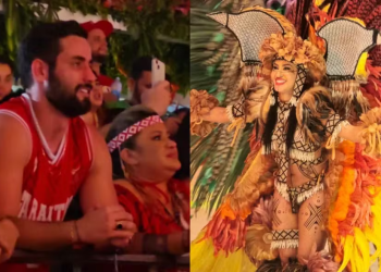 Matteus Amaral chorou ao ver a entrada de Isabelle Nogueira na apresentação do Boi Garantido na 3ª e. Vídeo: