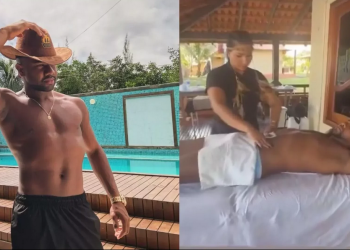 Davi Brito recebeu críticas online por aparentemente ter ficado excitado durante uma sessão de massagem. Vídeo:
