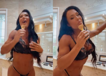 Gracyanne Barbosa esquentou a web na noite de domingo (30). A musa fitness compartilhou um vídeo onde. Vídeo: