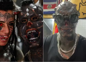 Diabão Praddo, influenciador digital e uma das pessoas com mais modificações corporais no mundo, anunciou. Vídeo: