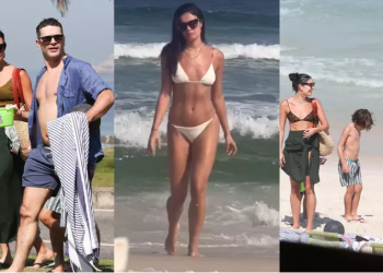 Aproveitando o calor fora de época no Rio de Janeiro e folga das gravações do remake da novela "Renascer. Xamã posta