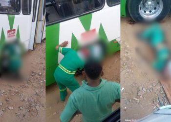 Um mecânico identificado apenas como Mario, morreu ao ter a cabeça esmagada enquanto trabalhava dando. Vídeo: